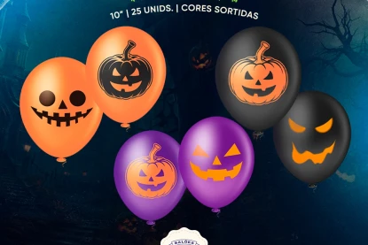 Lançamento dos balões estampados Halloween