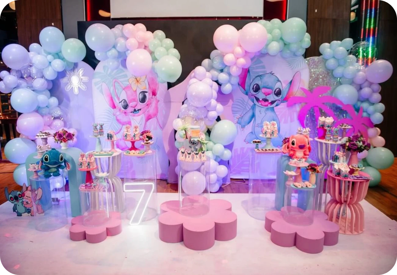 Decoração de aniversário Stitch: ideias criativas com balões
